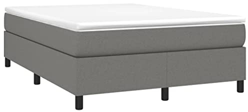 vidaXL Boxspring-sängram mörkgrå 140x190 cm tyg