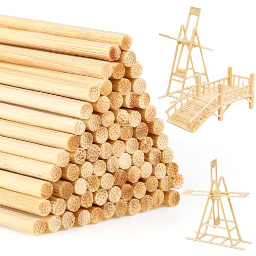 150 Stück Holzstäbchen Rund, 30 cm x 3 mm Rundholz Holzstab Holzstäbchen zum Basteln Rattanstäbchen Modellbau Handwerk Woodwork DIY Faschingsdeko Kindergeburtstag Hochzeit Geschenke