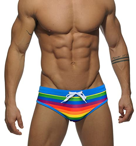 RQPYQF Costume da Bagno Uomo, Costume Mare Uomo Slip Nuoto Piscina, Uomo Slip da Bagno Coulisse Regolabile YK38 Taglia M - XXL (Blu#2, XXL)