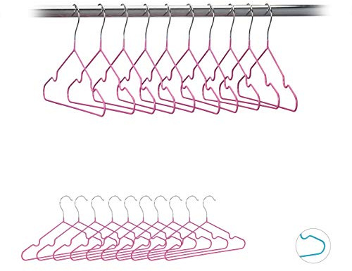Relaxdays Kinderkleiderbügel 20er Set, platzsparende Drahtbügel, Babybügel, PVC-beschichtet, 30 cm, versch. Farben