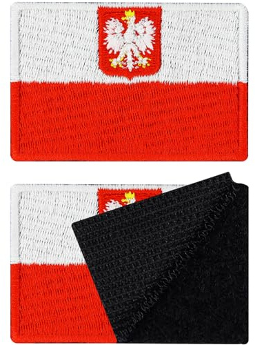 Polen Patches Kardborre 2-pack | Kardborre Patch Polen, Militär Patch med kardborreknäppning Tactical Morale Patches med kardborre | 40x60mm