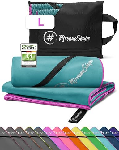 NirvanaShape Mikrofaser Handtuch, Microfaser Handtücher als Badetuch, Reisehandtuch, Strandhandtuch, Sporthandtuch für Fitness, Strand, L 140 x 70 cm