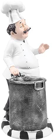 PRETYZOOM Kochfigur Kleiner Kochornament Stabile Küchenchef Statue Europäische aus Kunstharz als Deko für Bäckerei und Zuhause für Tisch und Regal
