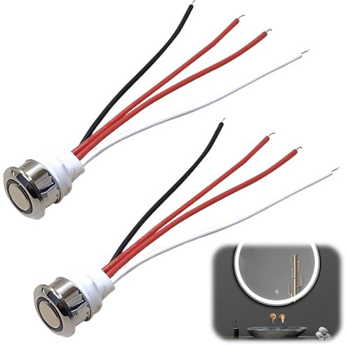 2 Stück 12V LED Touch Dimmer Schalter: DC 5-24V, Sensorschalter Stufenloses Dimmen, Berührungsschalter für 18 mm Montageloch, für LED Licht, Schrank