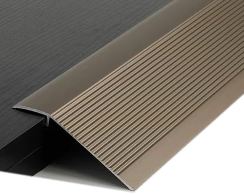 SKINCATE Türschwellen Leiste Boden Übergangsprofil Höhenausgleich 10mm-50mm Holz Zu Fliesen Übergangsschiene Breite 10cm Aluminium Teppichleisten Boden Abdeckleiste(Champagne)