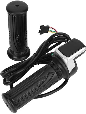 Brrnoo Drehgasgriff, LCD-Display, Gasgriff für Elektrofahrräder, Geschwindigkeitsregler für Wasserdicht mit Schalter 6 Kerne, Universell 22,5 Mm, LED-Anzeige, Geeignet