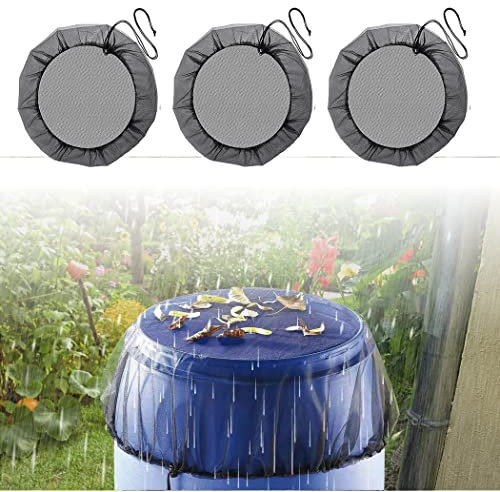 Rete per barili di pioggia: 3 coperture a rete per secchi di raccolta dell'acqua