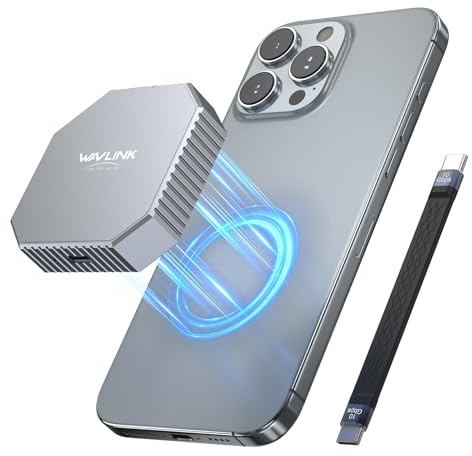 WAVLINK Magnetic M.2 2230 NVMe/SATA SSD Enclosure, 10Gbps USB C 3.2 Gen2 Adapter, Aluminum External Case for M and B+M Key NVMe SSD & B+M Key SATA SSD(up to 8TB)