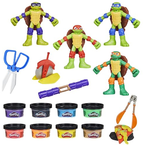 Play-Doh Les Tortues Ninja Créations Cowabunga, Coffret de pâte à Modeler, Activité Manuelle, Activité Manuelle, Dès 4 Ans