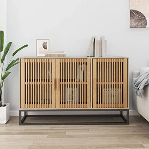 LVHUIDEH Sideboard mit 3 Türen, Beistellschrank aus Holzwerkstoff, Highboard, Flurschrank, Küchenschrank, Buffetschrank für Wohnzimmer Esszimmer Flur Küche, 105 x 30 x 65 cm