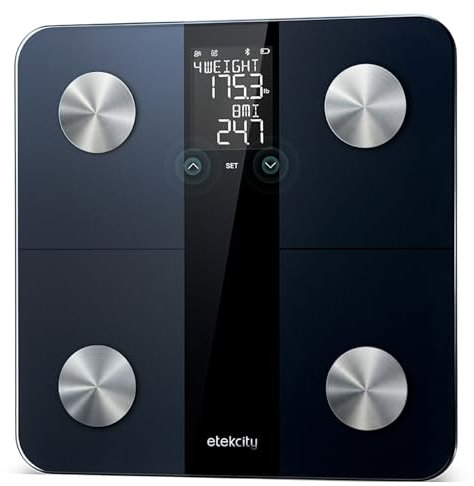 Etekcity Smart Scale for Body Weight, Bathroom Digital Scale with BMI, Body Fat, Muscle Mass with a Large Display, Support Exercise Plan, Calibration-Free & Offline Mode, Batteries Included
