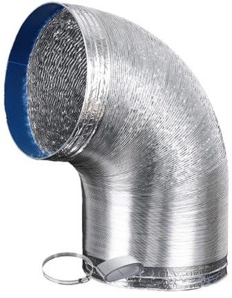 Aluflexschlauch Lüftungsschlauch Flexibel Klimaanlage Abluftschlauch mit Stahlspirale Klimaschlauch Mobil für Wäschetrockner, Abzugshaube, Rohrventilator, Klimaanlagen(5m,250mm)