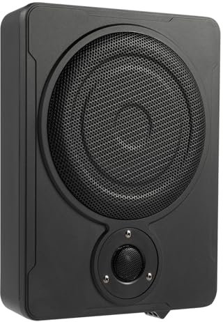 CHIMHOON Subwoofer compacto para coche, 200 W, con juego de cables, altavoz para coche y subwoofer, con cable de alimentación, subwoofer para camiones, radio de coche ultrafino