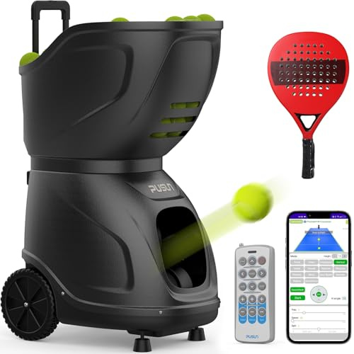 PUSUN PT-9001 Pro Padel Ballmaschine mit APP-Steuerung | Intelligenter Ballwerfer mit 35 Landepunkten & 12 Modi | Fortschrittliches Trainingssystem mit Multi-Spin & Variabler Geschwindigkeit