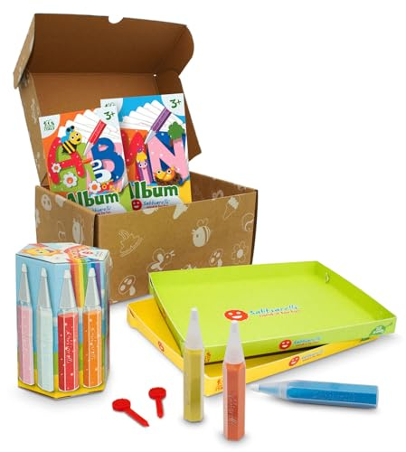 Sabbiarelli – Box Alfabet i färg 3+ | Sand Art-set med bokstäver