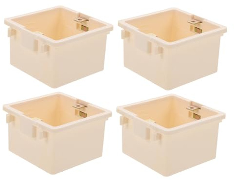 Gatuida Scatola di Derivazione Incasso 86 Tipo in Plastico Bianco 4 Pezzi Resistente al Fuoco Installazione Facile per Uso Domestico e Commerciale