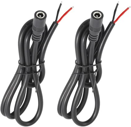 PENGLIN 2 cavi di alimentazione DC5521, 14 AWG 15 A, 12 V | Cavo di riparazione a estremità aperta da 5,5 mm x 2,1 mm tra connettore femmina e filo nudo