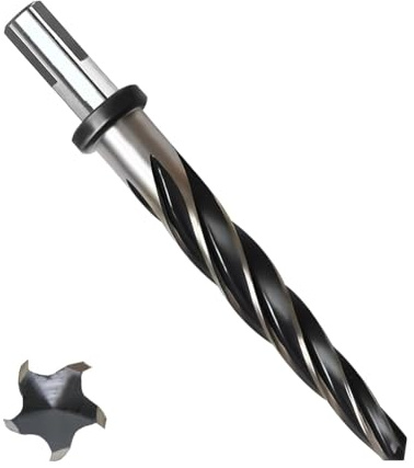 Eieenotee Aleatore In Acciaio da 9/16 Pollici, Alesatore M2 HSS per Allineamento di Acciaio, Lega, Legno, Plastica, Foro Grande - 5 Scanalature A Spirale