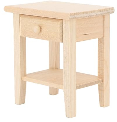 Hamwesh Meubles de Maison de Poupée en Bois, Bureau Miniature à l'échelle 1:12 avec Tiroir pour Décoration de Maison de Poupée