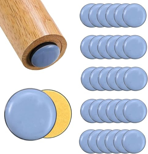 30 Stück Teflongleiter,Möbelgleiter Teflon, 20mm Teflongleiter Selbstklebend, Möbelgleiter Für Schwere Möbel Effektiver Schutz Ihrer Möbel Stühle Böden (Runde)