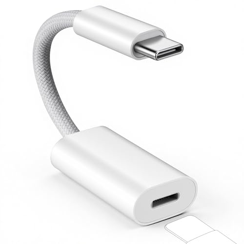 Ligh-ning to USB C Adapter, Type C to Ligh-ning Headphone Audio Adapter, Ligh-ning Female to USB C Male Compatible with i-Phone 16/15 Series i-Pad Pro/Air, With PD 45W Fast Charging & Data Transfer