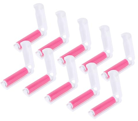 FONDOTIN 10pcs Mini Lint Roller Lint Remover for Clothes Furniture Mini Folding Design for Home Office Use Random Color