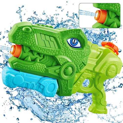 ZLPBAO vattenpistol för barn Dinosaurievattenpistol, sprutpistol för barn 10-11 meter 650ml vattentank Enkel påfyllning Vattenspass Strandleksaker utomhus för barn och vuxna