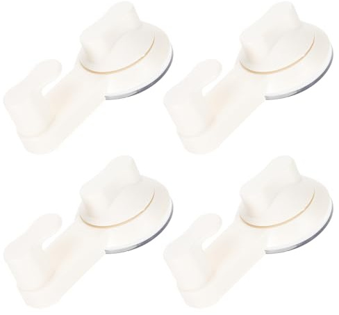 OHPHCALL Ganci a Ventosa da Parete 4 Pezzi in Materiale Pp Antiruggine, Riutilizzabili e Resistenti, per Appendere Asciugamani, Accappatoi e Accessori in Bagno e Cucina senza Foratura