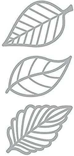 Artemio detta blad, lösa set 3 stålschabloner, stål, silver, 8 x 1 x 22 cm