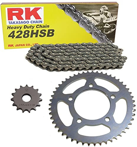 Kettensatz geeignet für Kreidler Dice 125 16-18 Kette RK 428 HSB 136 offen 15/51