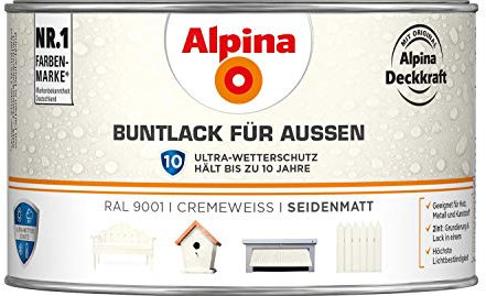 Set: Buntlack für Außen Cremeweiß Glänzend 300 ml (2)