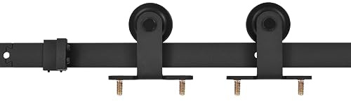 vidaXL Schiebetürbeschlag-Set 200 cm Stahl Schwarz