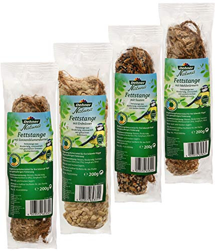 Dehner Natura Wildvogelfutter Fettstangen, 4er Mix, je ca. 200 g (800 g), 1 Stück (1er Pack)