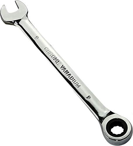 AERZETIX - Llave Plana combinada manual extremo abierto/Clásico 9mm - a Llave de trinquete 9mm Anillo/Ojo 12 lados - Métrico - CR-V - para Apriete/Ensamble - Mango Recto Pulido - DIN 3113 - C45518