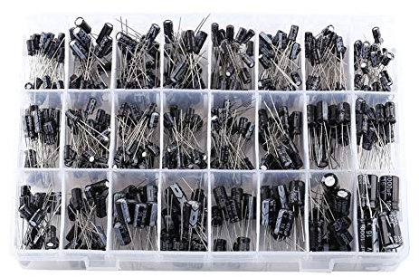 Wakects Condensateur Électrolytique Kit de 500 Pièces, 24 Valeurs, Aluminium, 10 V ~ 50 V, 0,1 UF à 1000 UF, Montage en Surface, Wakectsmbw14fi0st, 105°C, 50V, 20%, 50Vdc, Capacitor Kit,