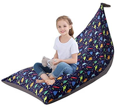 KOLACEN Kinder Sitzsack Kuscheltier Aufbewahrung Sitzsack Kinder Spielzeug Stofftier Sitzsack Kinderzimmer Kinderliege Sitzsäcke Faltbar Große Kapazität Kindercouch für Kinder Erwachsene Dunkelblau