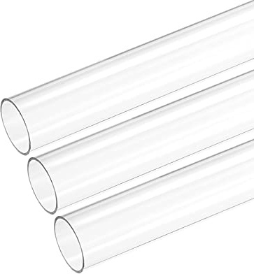 sourcing map Kunststoffrohr, starr, Polycarbonat, rund, transparent, 17 mm Innendurchmesser, 20 mm Außendurchmesser, 425 mm, hohe Stoßfestigkeit für Beleuchtung, Modelle, Wasser-Sanitär, 3 Stück