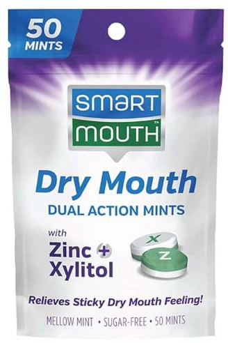 Smart Mouth - Mentas de doble acción para boca seca, 50 unidades