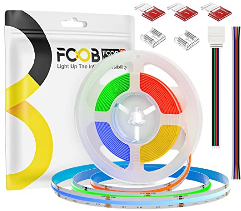 FCOB COB RGBW LED Streifen Flexibel Hohe Dicht RGBWW 2700K 3M 896LEDs/m 24V | 12mm IP30 Farbwechsel Mehrfabig Dimmbar Uniform LED Licht für Schrank DIY Innen Dekoration(Nicht inhalt Netzteil＆Steuerung)