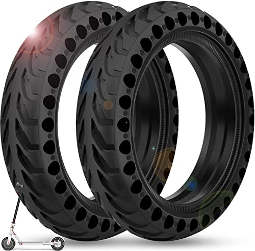 BANGTING 2 PCS 8 1/2 x2 E Scooter Solid Reifen, 8,5 Zoll Vollgummireifen, 50/75-6.1 Ersatzreifen für Xiaomi Pro 2 / M365 / M365 Pro / 1S / 3/3 Lite/Essential (Schwarz, Keine Werkzeuge)