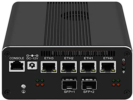 MOGINSOK Micro Firewall Appliance NAS Mini PC with 10GbE SFP+, Intel Core i5 10210U Barebone NO RAM NO SSD 4xIntel I226-V 2.5GbE 2*Intel 82599ES 10Gb Network Firewall Router 6xSATA Slot 1xConsole