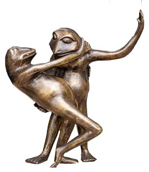 IDYL Bronze-Skulptur Tanzende Tango-Frösche klein