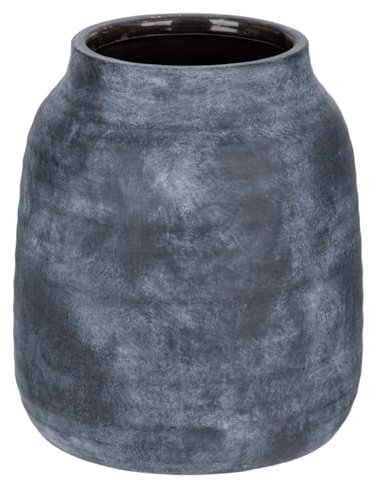 Dekovase Blumenvase aus Keramik Rund Tischvase im Antik Shabby Chic Look Vasen für Blumengesteck, H x Ø: 18 x 13,5 cm