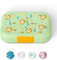 VINSUN Lunchbox für Kinder mit 4 Fächern - Auslaufsicher, BPA frei, spülmaschinengeeignet - Grüne Bento Box mit Löwen Motiv für Kindergarten, Grundschule, Ausflüge