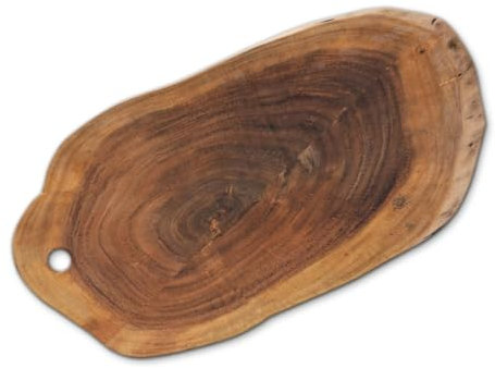 Amago home Baumscheibe Servierbrett verleimt Serviertablett Deko Akazie massiv Größe 52 x 24 cm