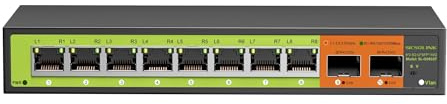 Commutateur Ethernet 10 ports 2,5 G SFP+ avec 8 × 2,5 G RJ45 + 2 × 10 G SFP+ Uplink, commutateur réseau multi-Gigabit non géré, boîtier en métal sans ventilateur, mode VLAN, Plug & Play pour NAS, jeux