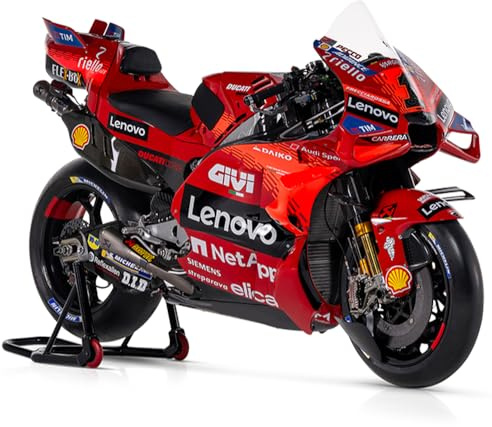 MAISTO - Ducati Lenovo Team 2023 Bagnaia #1 - Modellino Realistico Moto in Scala 1:18, Licenza Ufficiale Ducati, Età Consigliata 3+ Anni
