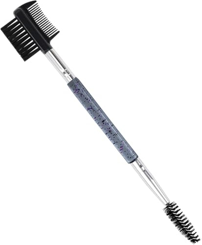 3 Head Eyebrow Eyelash Shaper Eyelash Comb Double Head Brush Makeup Grooming Tool cosmetic with 3 Different Spoolie Brushes for Separating Lashes, Eliminating Mascara Clumps, Grooming and Shaping Brow