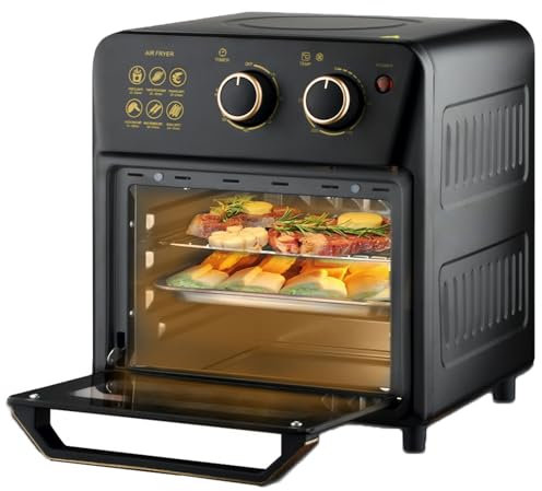 QUTBAG Mini Four électrique, Grille-Pain de comptoir, friteuse à air avec contrôle de température et minuterie réglables, cuisinière Multifonction pour Griller, Cuire et rôtir