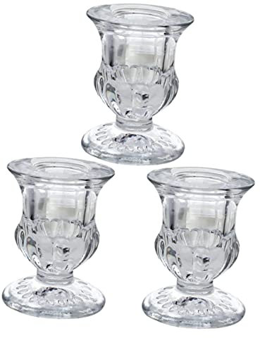 Ciieeo Einzigartige Kerzenhalter Aus Glas 3er-Set Für Hochzeitsessen Partys Heimdekoration
